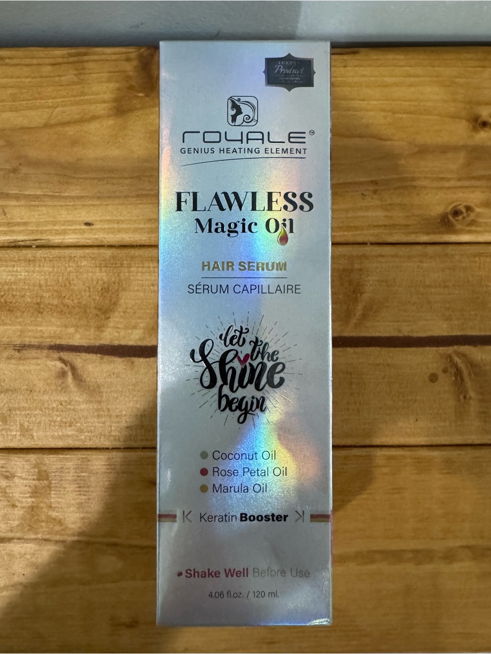 Royale Flawless Magic Oil Hair Serum - Iridescent Silver Packaging